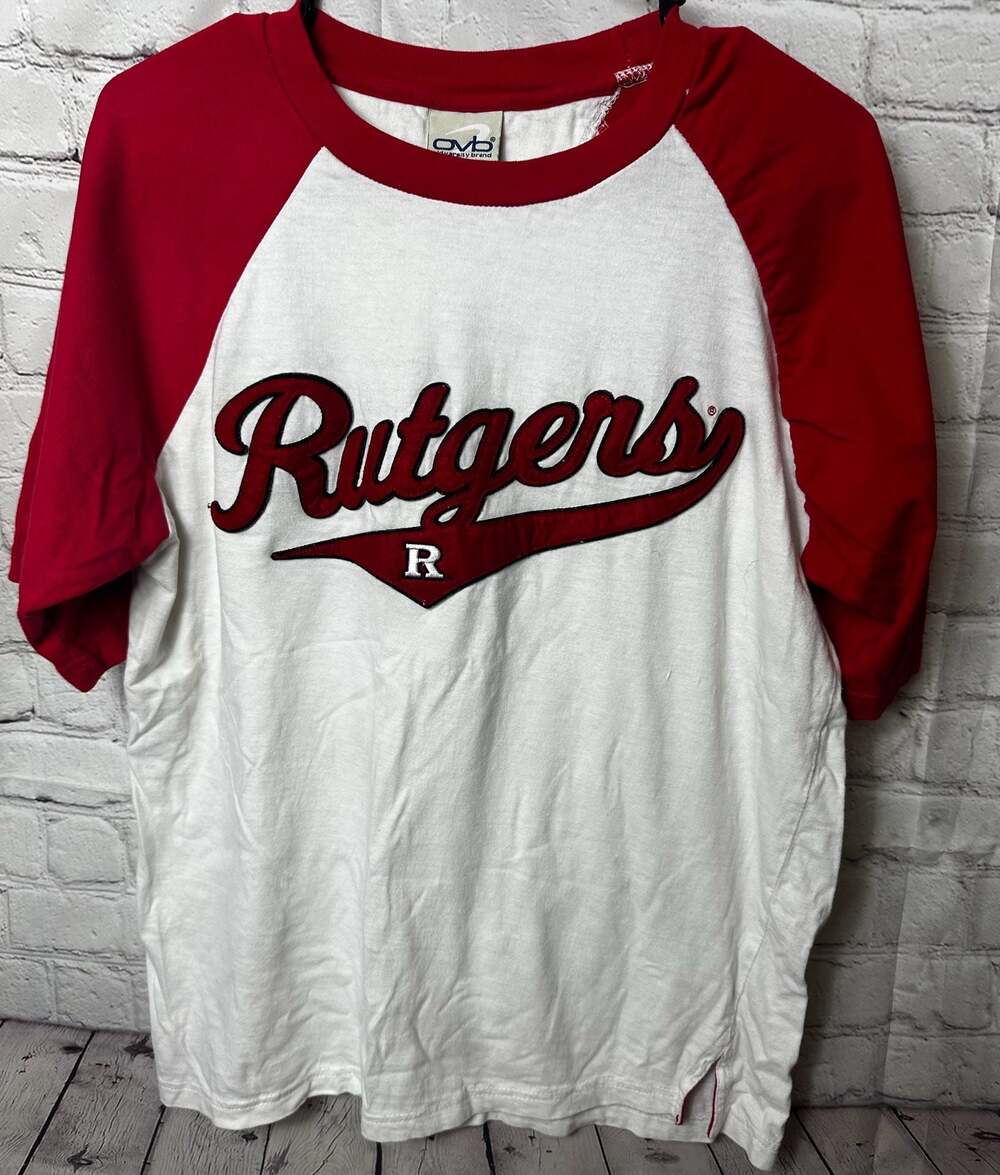 OVB Old Varsity Brand Rutgers University Raglan T-Shirt Large